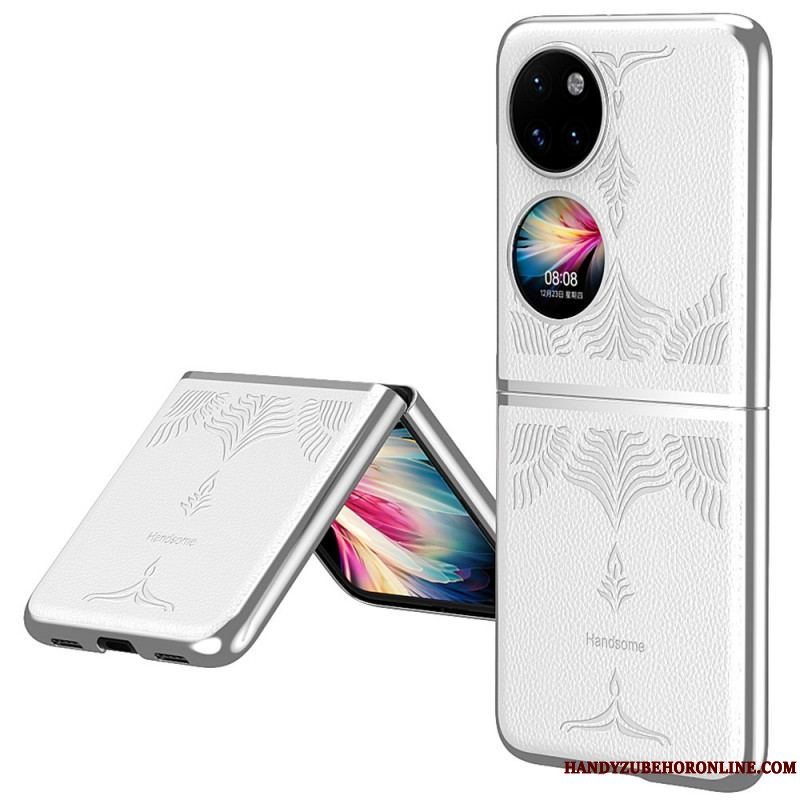 Cover Huawei P50 Pocket Retro Blomster Imiteret Læder