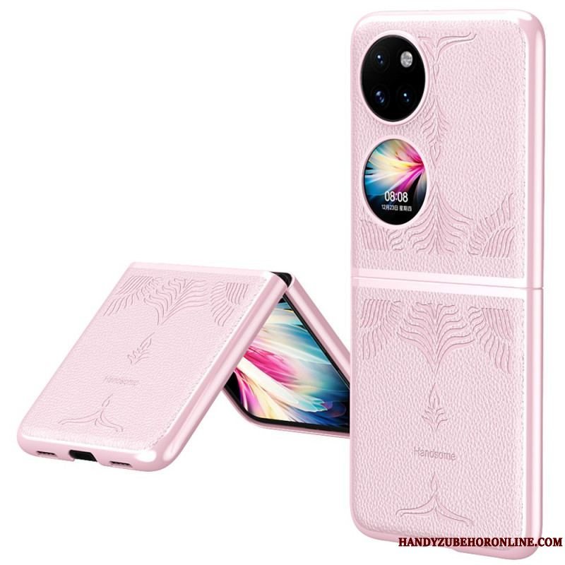 Cover Huawei P50 Pocket Retro Blomster Imiteret Læder