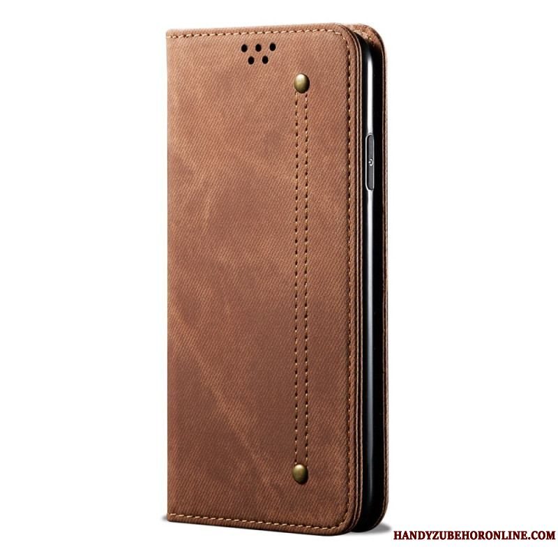 Cover Huawei P60 Pro Flip Cover Jeansstof