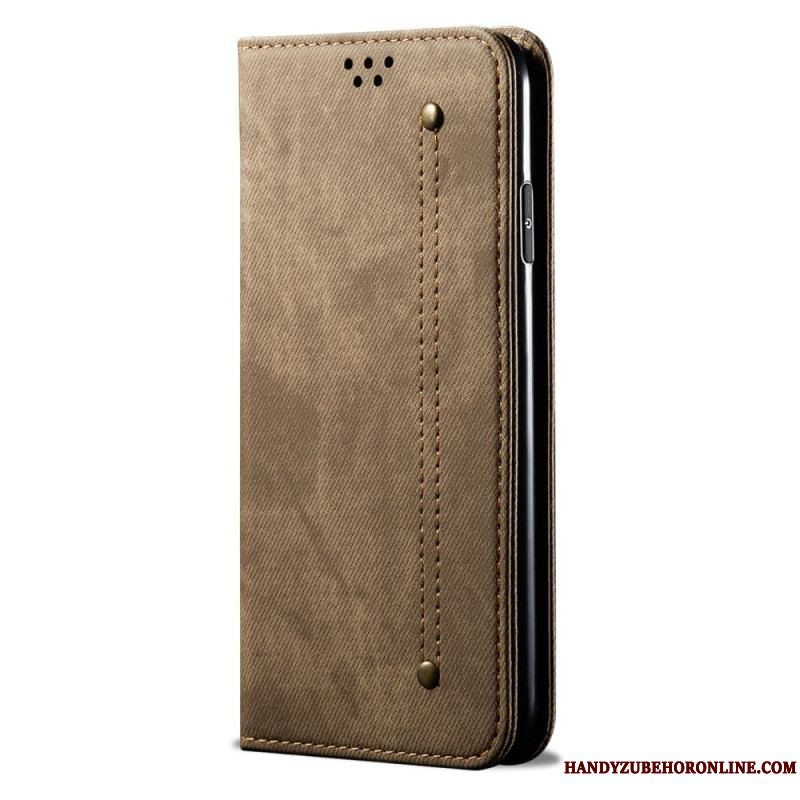 Cover Huawei P60 Pro Flip Cover Jeansstof