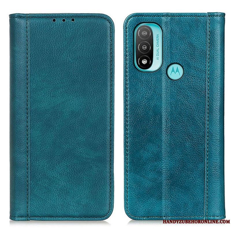 Cover Moto E40 / E30 / E20 Flip Cover Elegance Split Litchi Læder