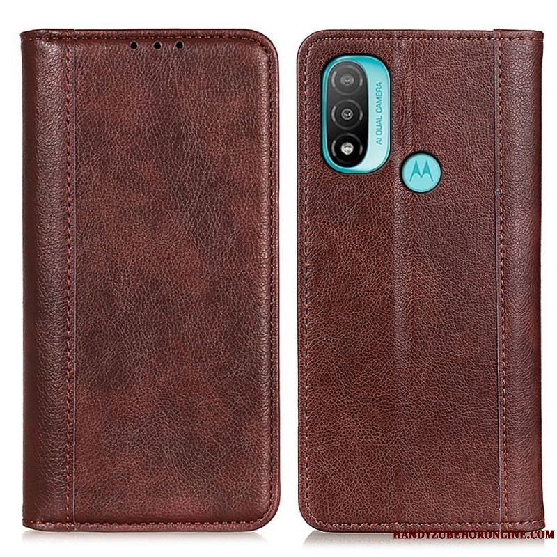 Cover Moto E40 / E30 / E20 Flip Cover Elegance Split Litchi Læder