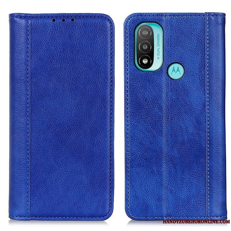 Cover Moto E40 / E30 / E20 Flip Cover Elegance Split Litchi Læder