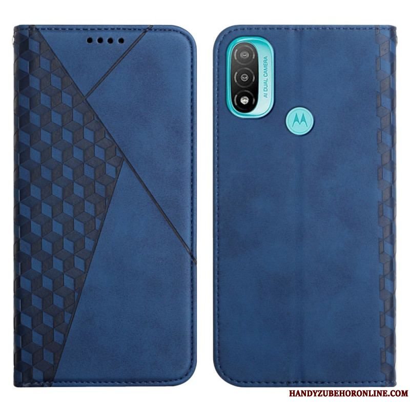 Cover Moto E40 / E30 / E20 Flip Cover Geo Lædereffekt