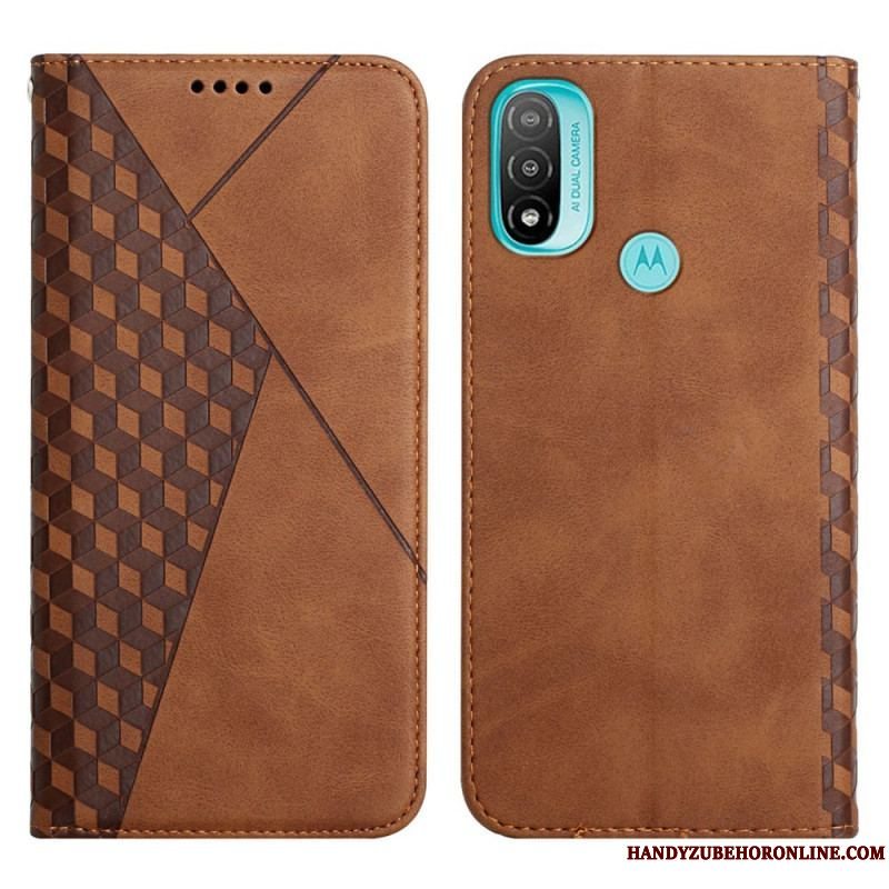 Cover Moto E40 / E30 / E20 Flip Cover Geo Lædereffekt