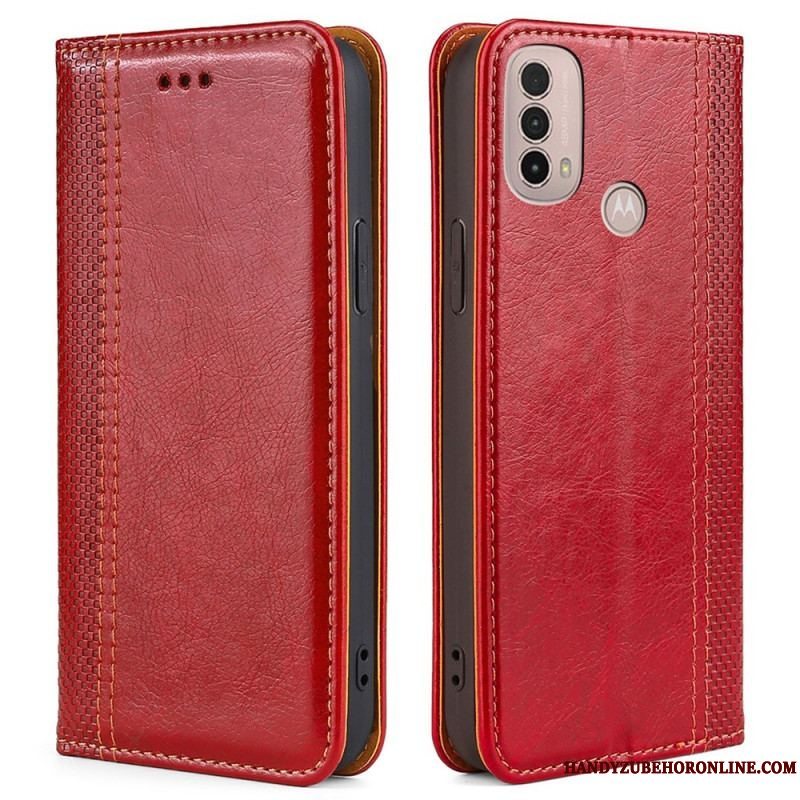 Cover Moto E40 / E30 / E20 Flip Cover Litchi Split Lædersøm