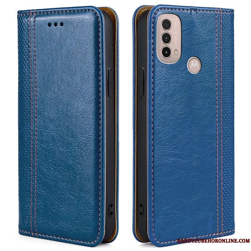 Cover Moto E40 / E30 / E20 Flip Cover Litchi Split Lædersøm