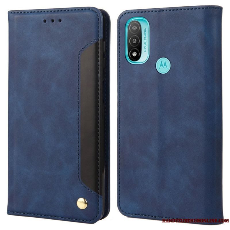 Cover Moto E40 / E30 / E20 Flip Cover Tofarvet Business Lædereffekt