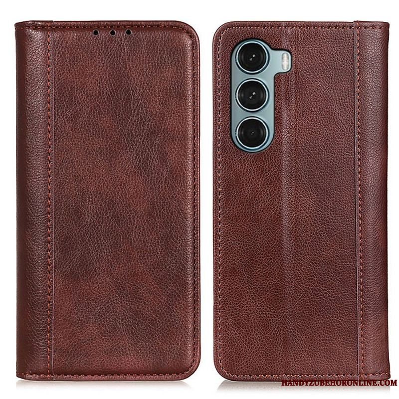 Cover Moto G200 5G Flip Cover Litchi Split Læderversion
