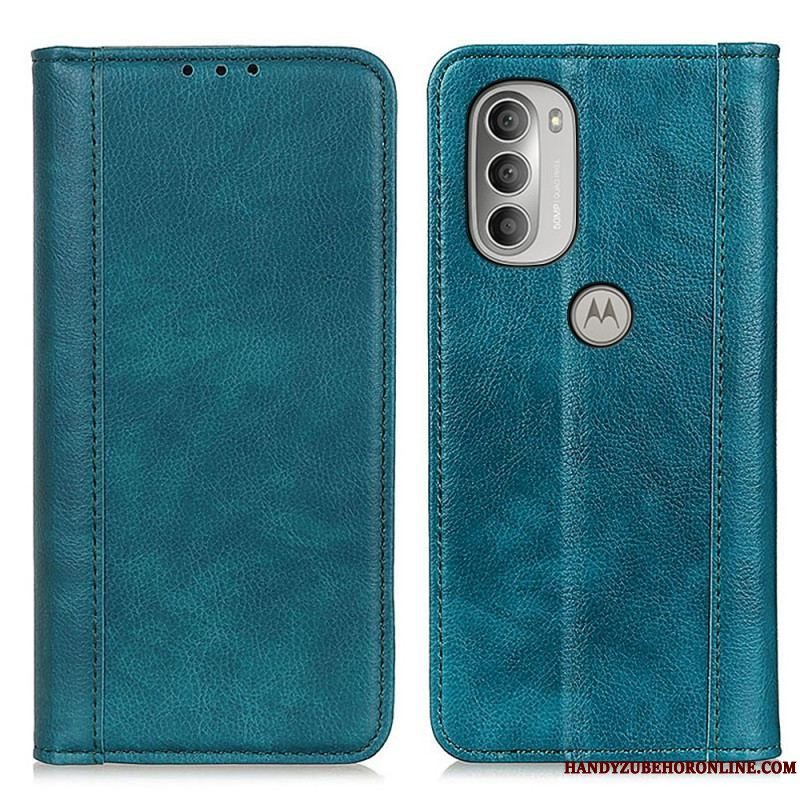 Cover Moto G51 5G Flip Cover Elegance Split Litchi Læder