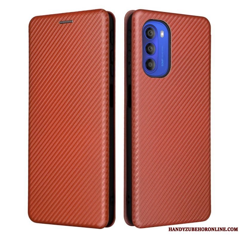 Cover Moto G51 5G Flip Cover Farvet Carbon Silikone