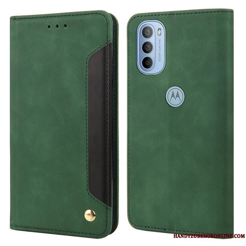 Cover Moto G51 5G Flip Cover Tofarvet Business Lædereffekt