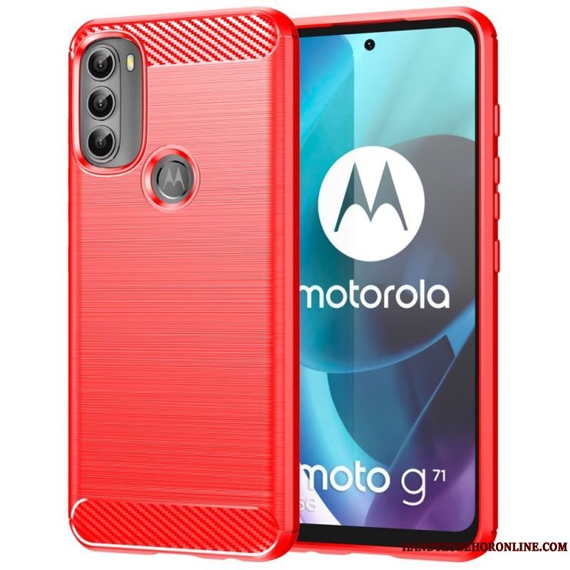 Cover Moto G71 5G Børstet Kulfiber