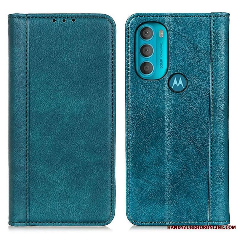 Cover Moto G71 5G Flip Cover Elegance Split Litchi Læder