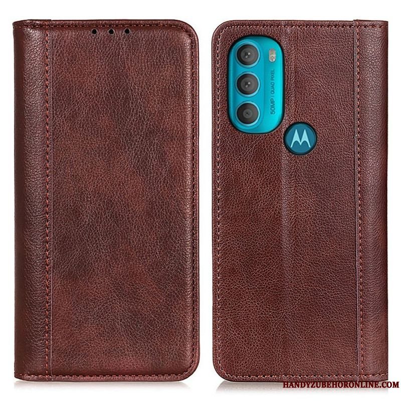 Cover Moto G71 5G Flip Cover Elegance Split Litchi Læder