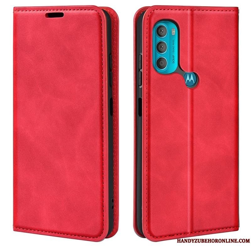 Cover Moto G71 5G Flip Cover Silkeblødt Lædereffekt