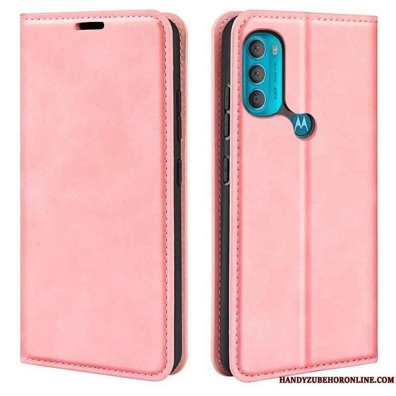 Cover Moto G71 5G Flip Cover Silkeblødt Lædereffekt