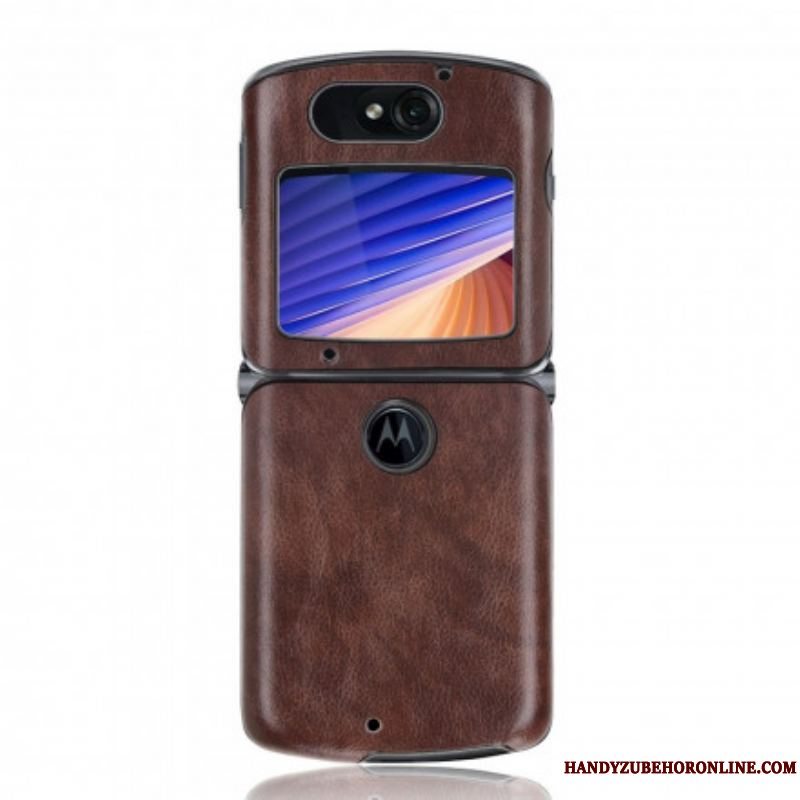 Cover Motorola Razr 5G Litchi Imiteret Læder