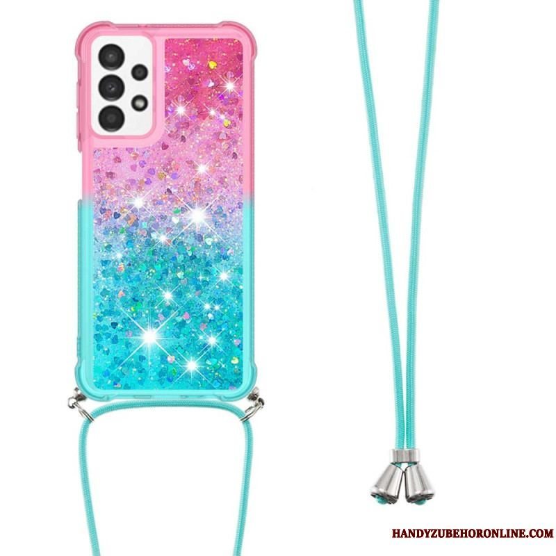 Cover Samsung Galaxy A13 Med Snor Glitter Silikonesnor