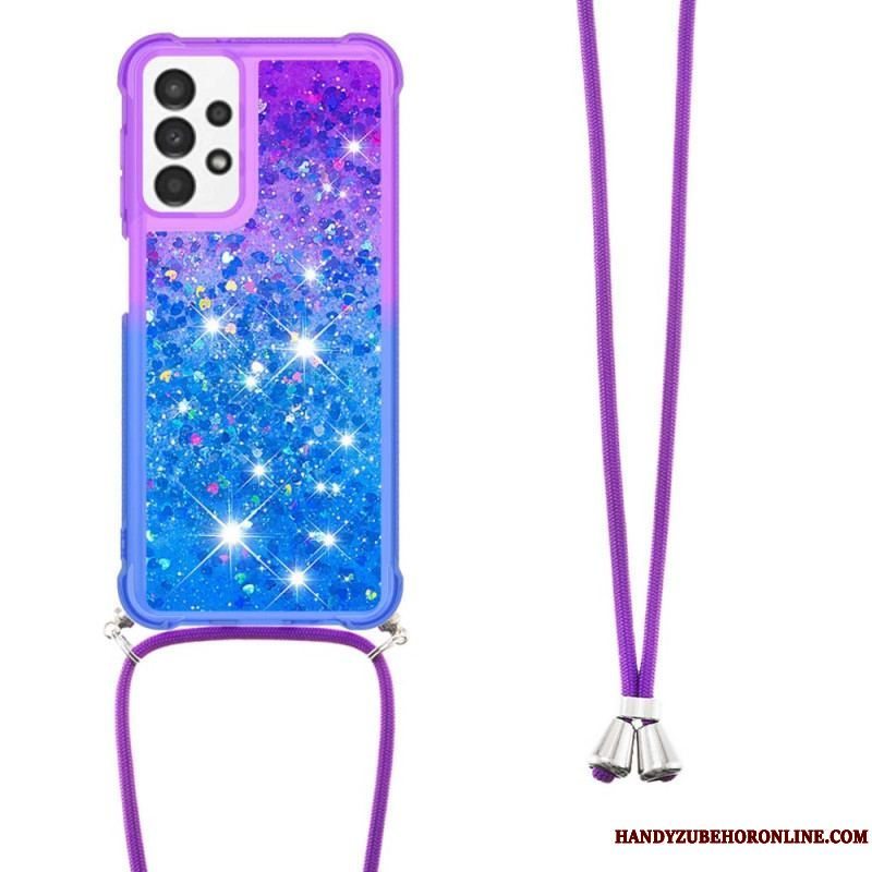 Cover Samsung Galaxy A13 Med Snor Glitter Silikonesnor