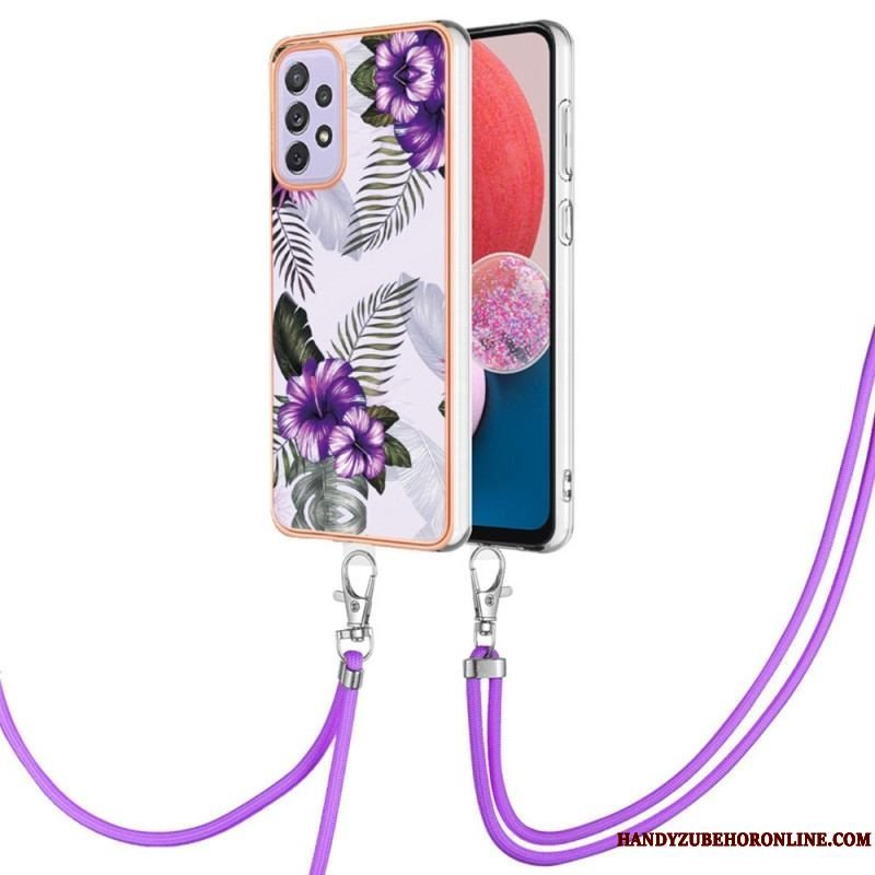 Cover Samsung Galaxy A13 Med Snor Med Blomstersnor