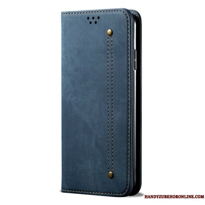 Cover Samsung Galaxy A42 5G Flip Cover Denim Stof