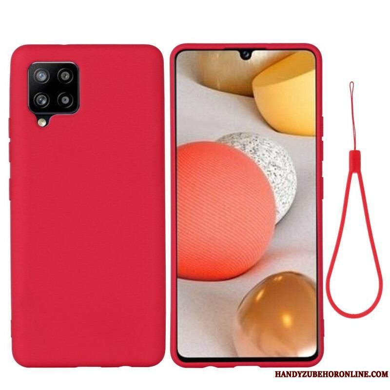 Cover Samsung Galaxy A42 5G Flydende Silikone Med Snor