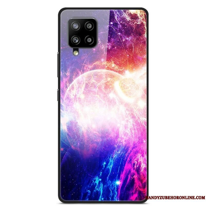 Cover Samsung Galaxy A42 5G Glas- Og Silikoneplaneter I Brand