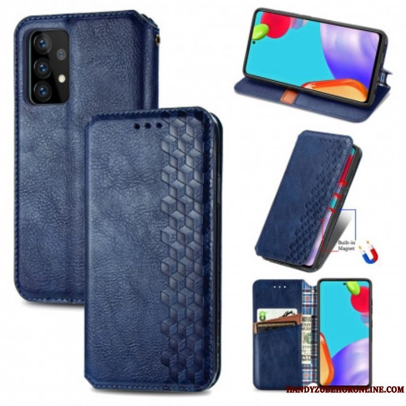 Cover Samsung Galaxy A52 4G / A52 5G / A52s 5G Flip Cover Diamanttekstur I Lædereffekt