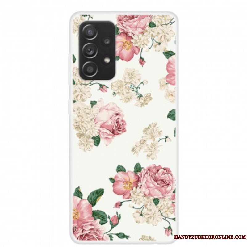 Cover Samsung Galaxy A52 4G / A52 5G / A52s 5G Frihedsblomster