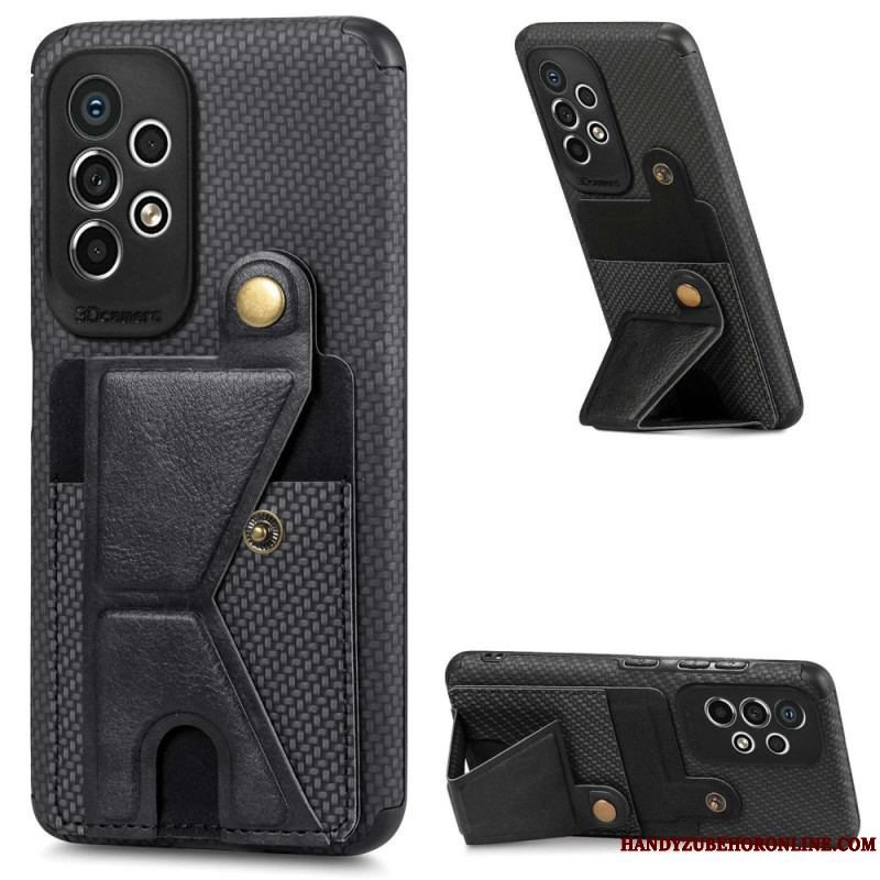 Cover Samsung Galaxy A53 5G Carbon Fiber Kortholder Beslag