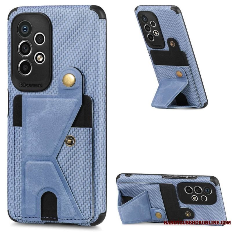 Cover Samsung Galaxy A53 5G Carbon Fiber Kortholder Beslag