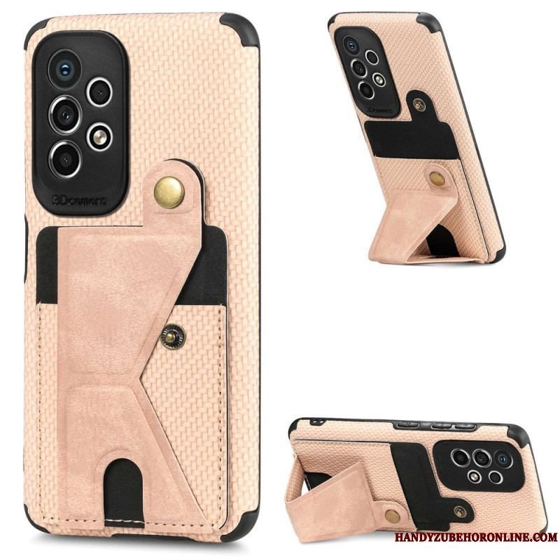 Cover Samsung Galaxy A53 5G Carbon Fiber Kortholder Beslag