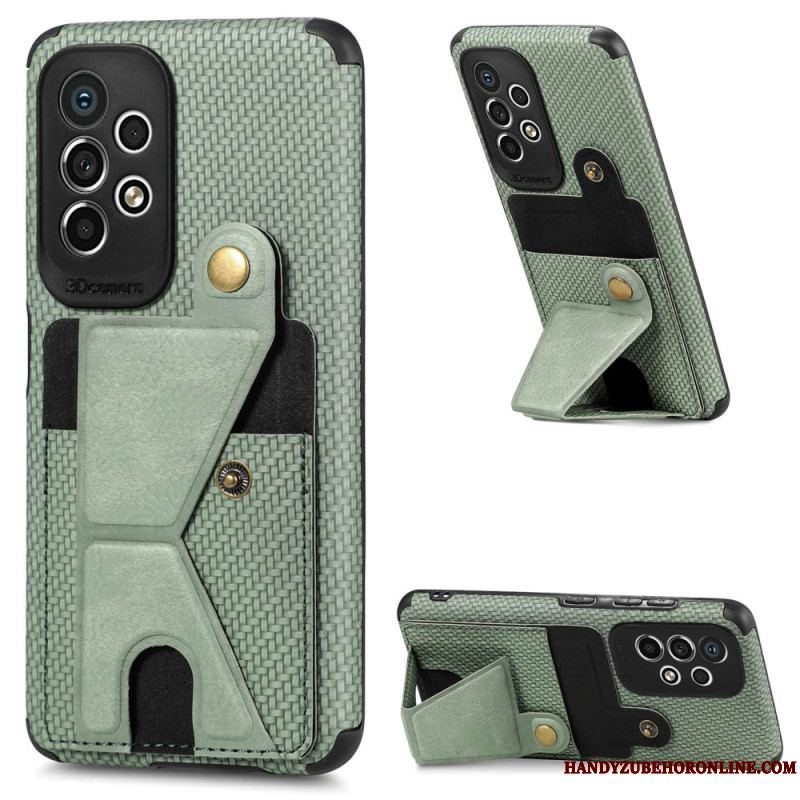 Cover Samsung Galaxy A53 5G Carbon Fiber Kortholder Beslag