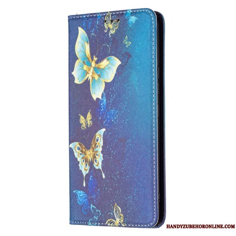 Cover Samsung Galaxy A53 5G Flip Cover Farverige Sommerfugle