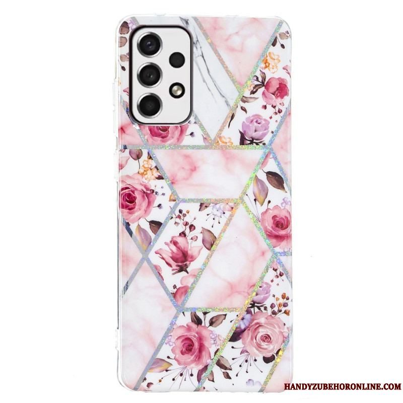 Cover Samsung Galaxy A53 5G Marmorerede Blomster