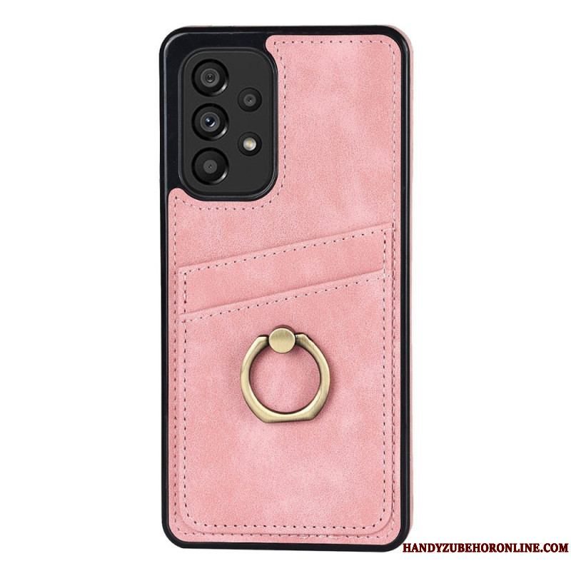 Cover Samsung Galaxy A53 5G Vintage Ring-beslag Og Kortholder