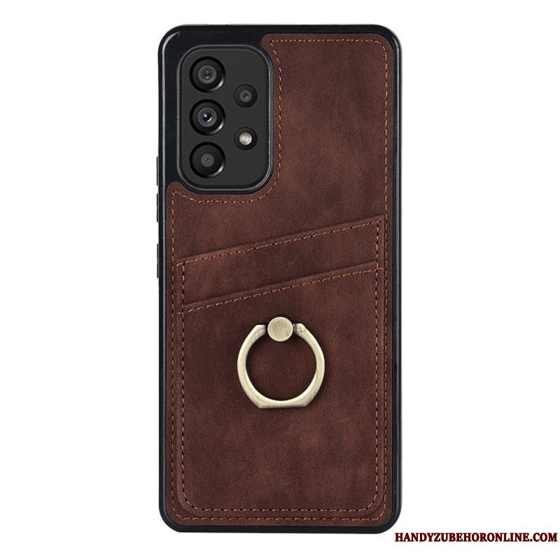 Cover Samsung Galaxy A53 5G Vintage Ring-beslag Og Kortholder