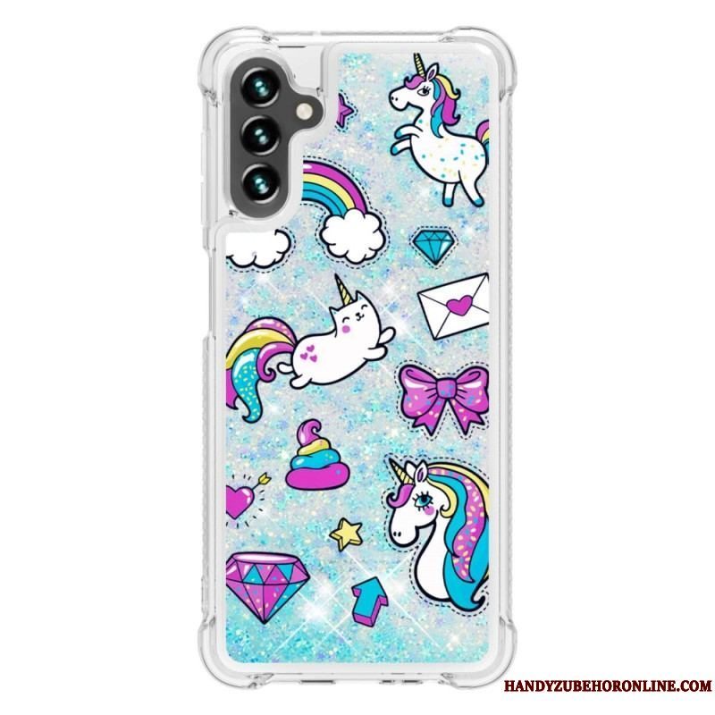 Cover Samsung Galaxy A54 5G Glitter Enhjørninger