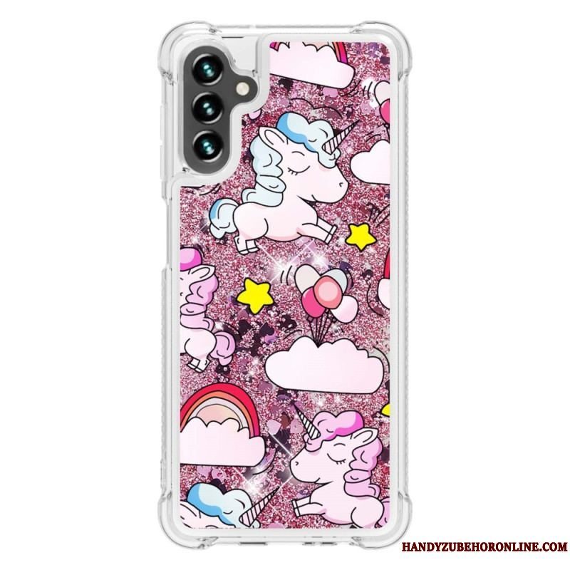 Cover Samsung Galaxy A54 5G Glitter Enhjørninger