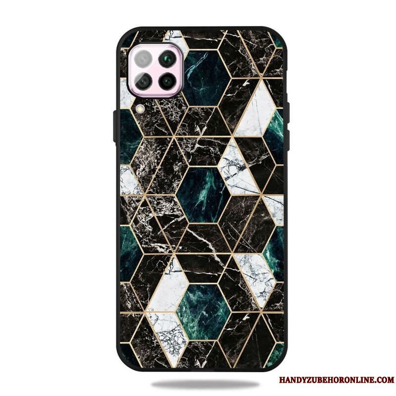 Cover Samsung Galaxy M12 / A12 Farverig Geometri Marmor