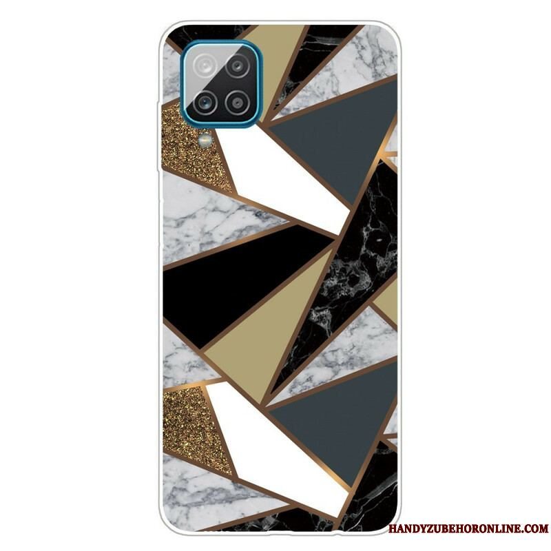 Cover Samsung Galaxy M12 / A12 Geometrisk Marmor