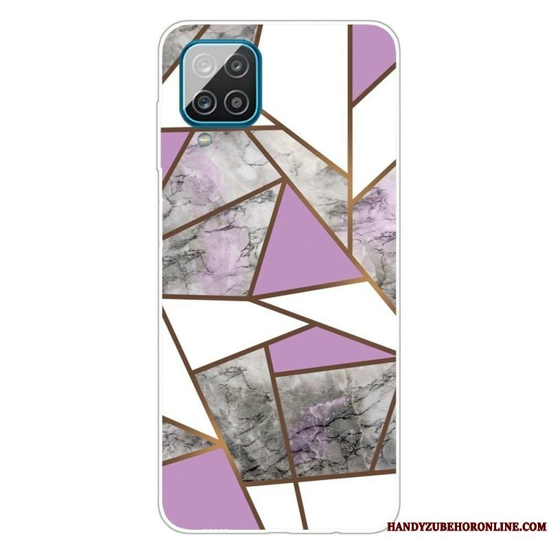 Cover Samsung Galaxy M12 / A12 Geometrisk Marmor