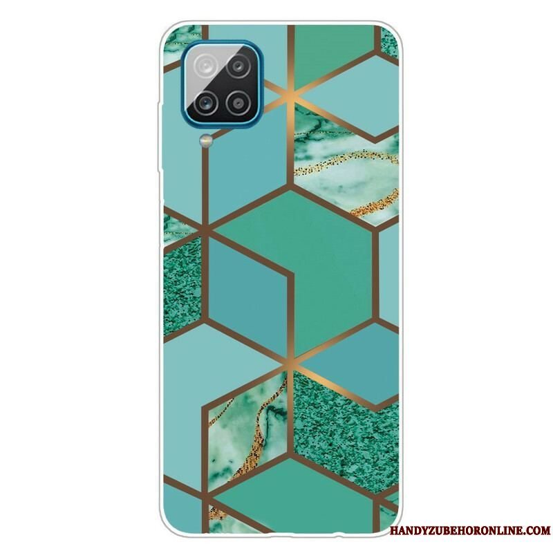 Cover Samsung Galaxy M12 / A12 Geometrisk Marmor