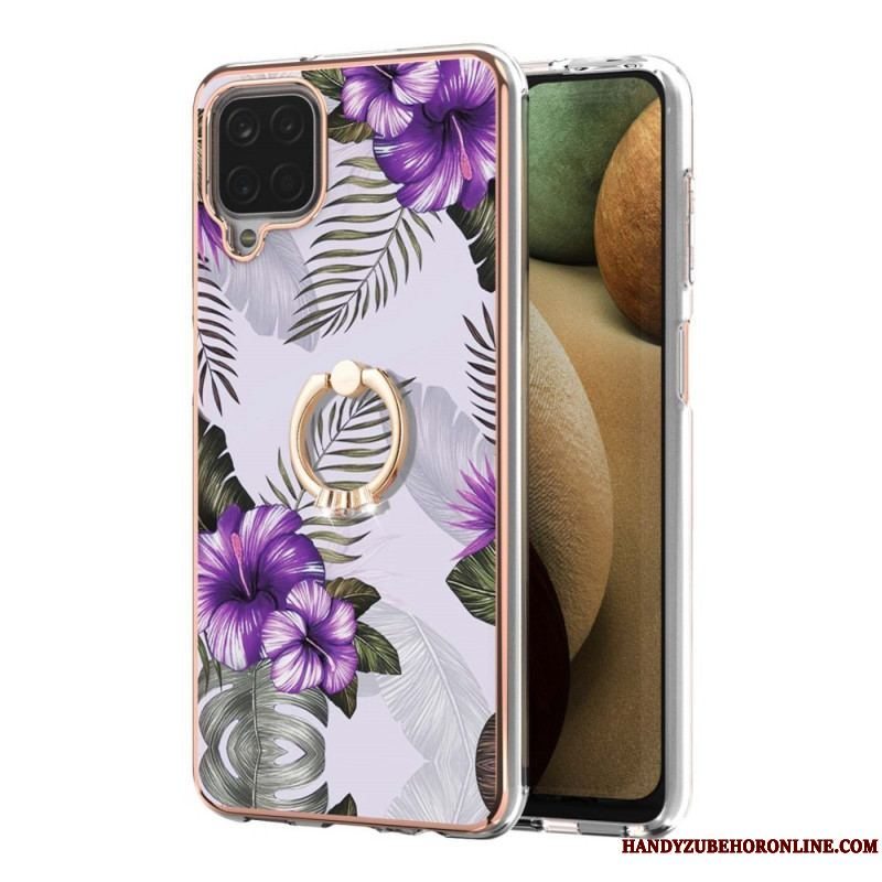 Cover Samsung Galaxy M12 / A12 Ring-bracket Blomster