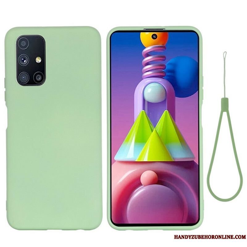 Cover Samsung Galaxy M51 Flydende Silikone Med Snor