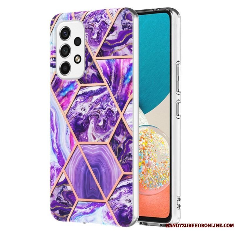 Cover Samsung Galaxy M53 5G Prangende Geometrisk Marmor