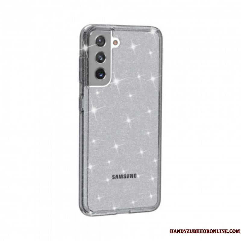 Cover Samsung Galaxy S21 5G Gennemsigtige Pailletter