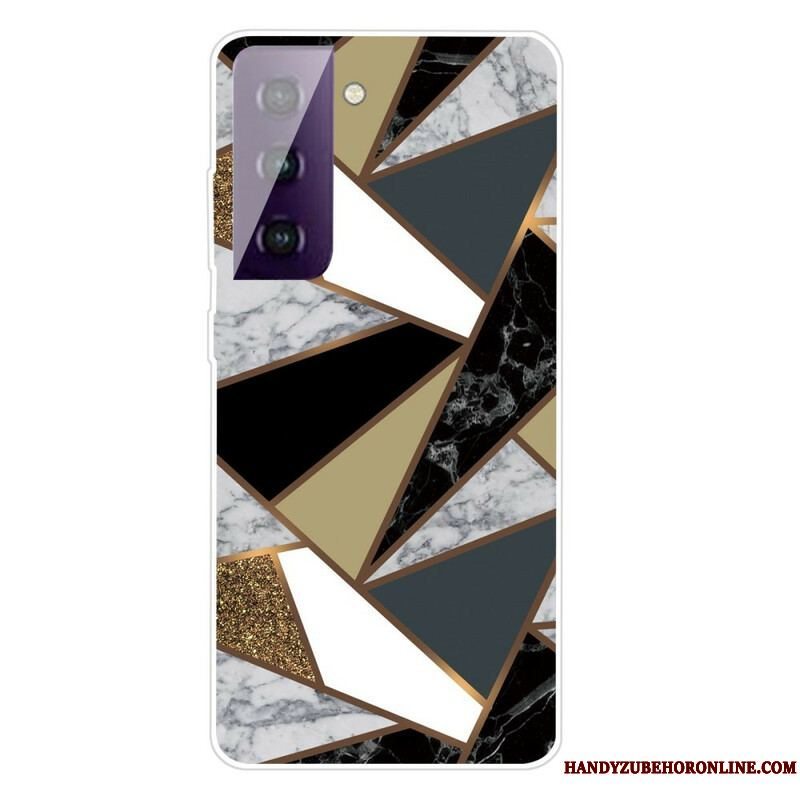 Cover Samsung Galaxy S21 5G Geometrisk Marmor