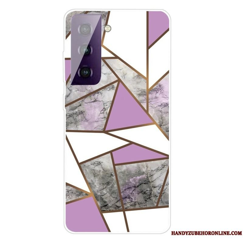 Cover Samsung Galaxy S21 5G Geometrisk Marmor